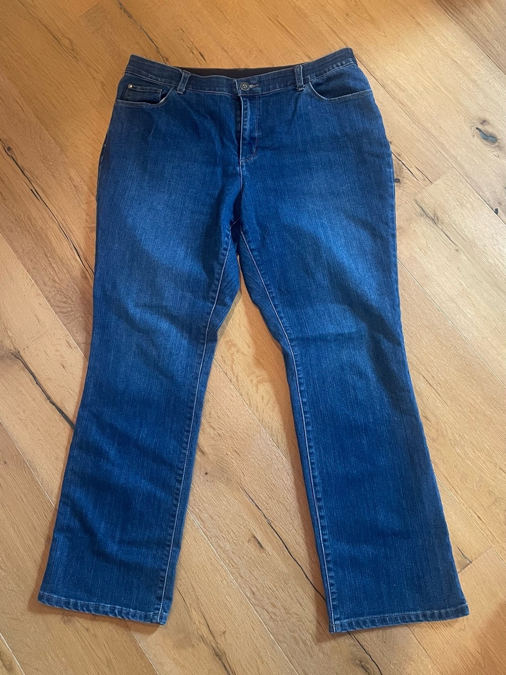 CJ Banks Dark Blue Straight-Leg Jeans